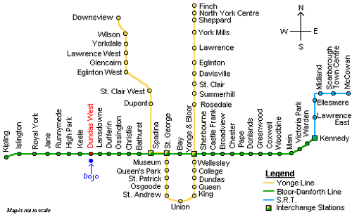 Subway map - courtesy TTC.